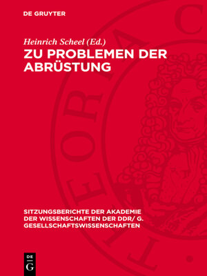 cover image of Zu Problemen der Abrüstung